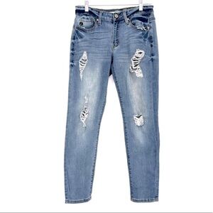 KanCan Boyfriend Jeans Destroyed Denim Holey Knees KC6107L